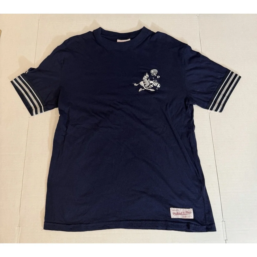 Mitchell & Ness Dallas Cowboys Throwbacks T Shirt M Navy NFL Retro Western